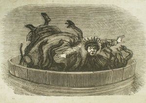 L’ogresse de la Belle au Bois Dormant dans la cuve, illustration de la deuxième moitié du XIXème siècle (source) 